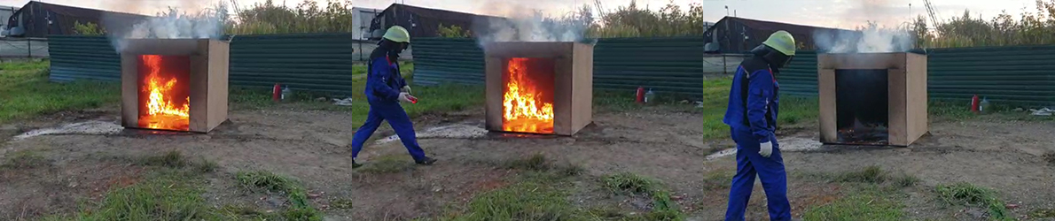 Забрасываемая огнетушащая капсула БРАНДСИС® - тушение МОП в объеме «деревянный дом»